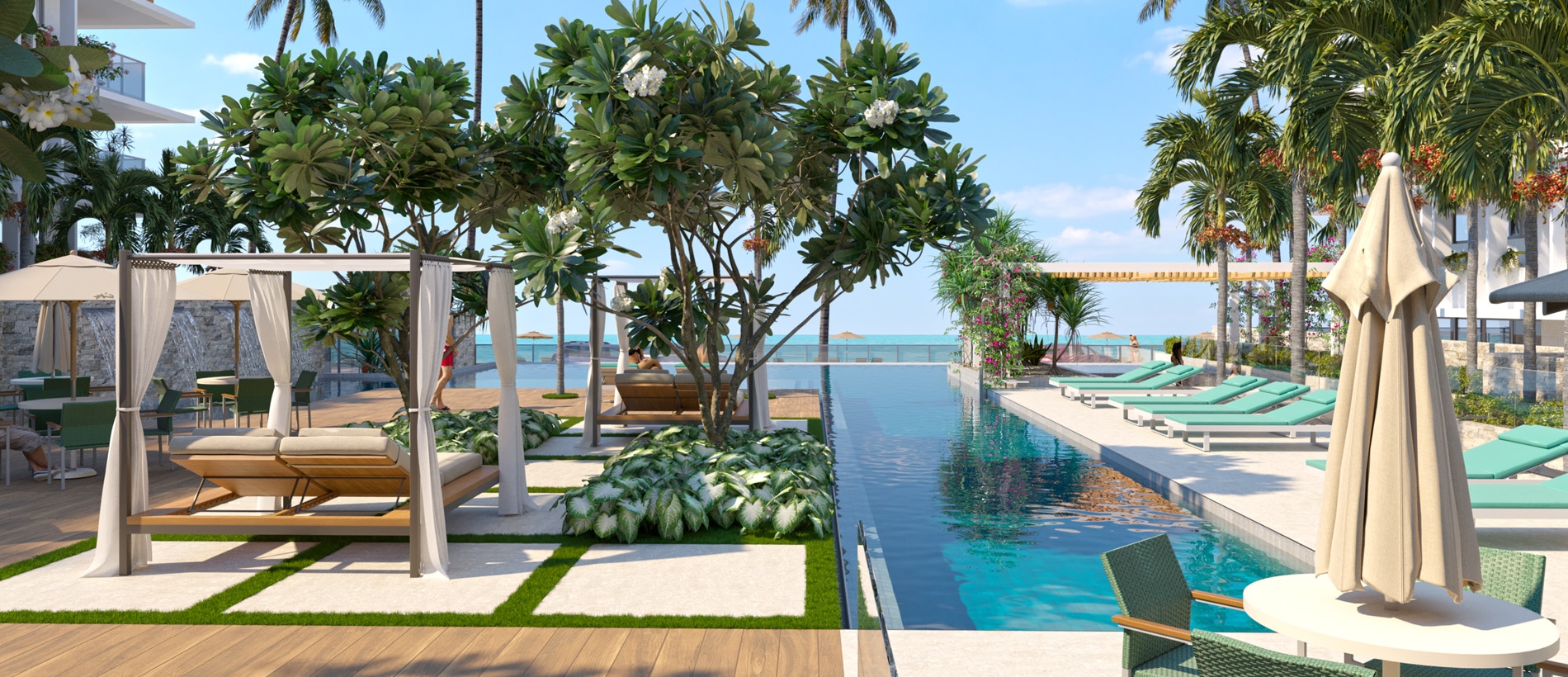 Piscina com raia para natação