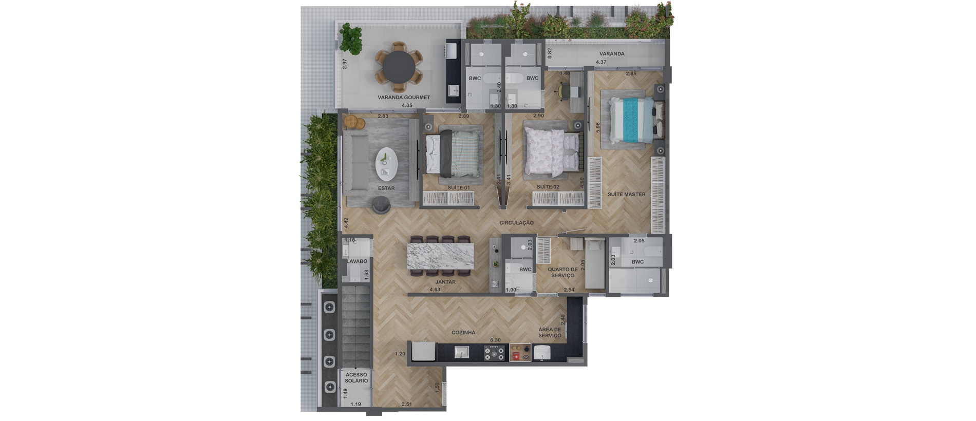 Planta baixa — Cobertura Tipo 6 — pavimento inferior