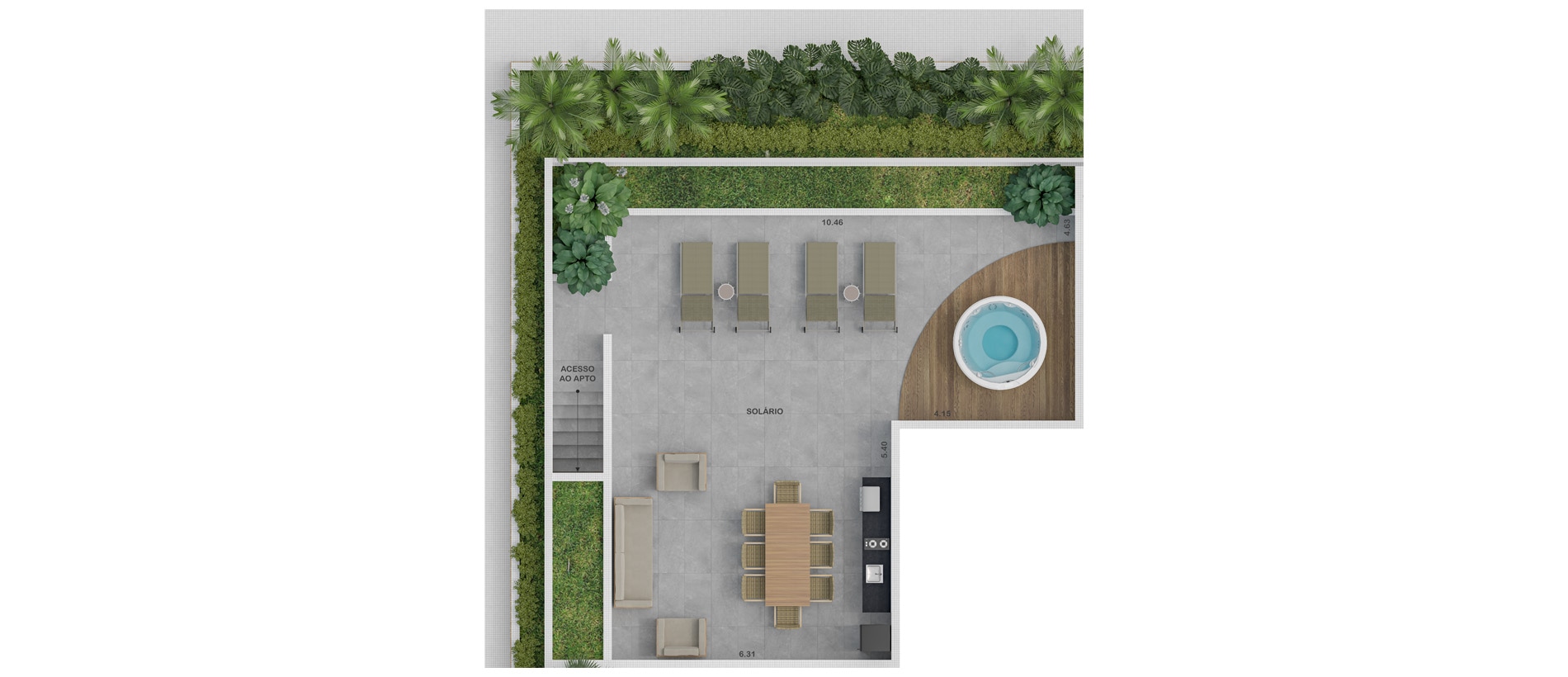 Planta baixa — Cobertura Tipo 6 — pavimento superior